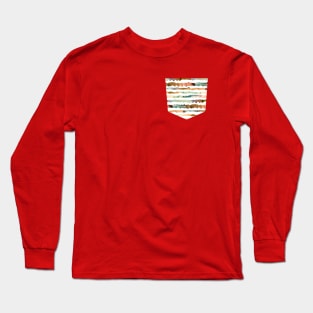 Pocket- watercolor stripes orange Long Sleeve T-Shirt